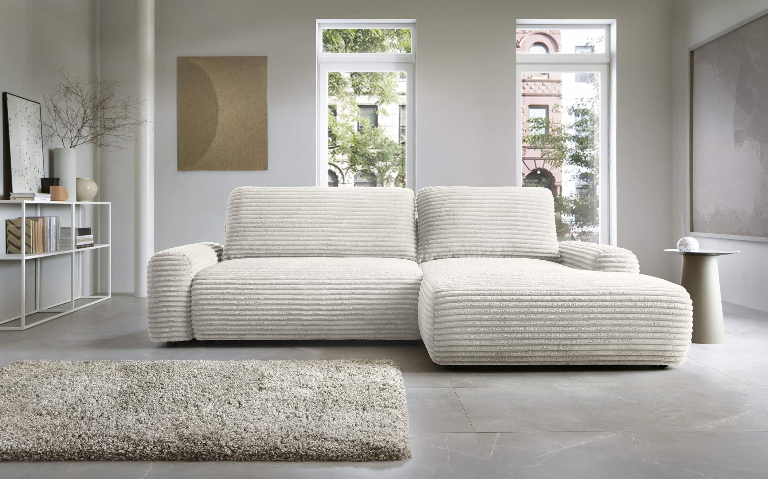 Rohová sedací souprava LAO U – pohled zepředu