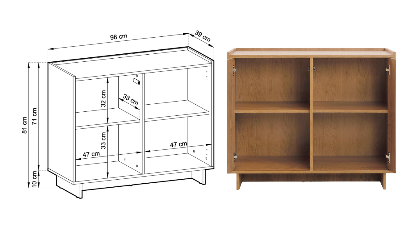 Schéma rozměrů zenari